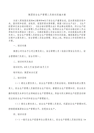集团安全生产管理人员培训实施方案.docx