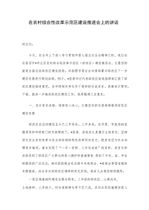 在农村综合性改革示范区建设推进会上的讲话.docx