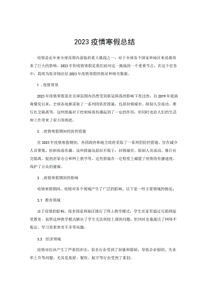 2023疫情寒假总结.docx