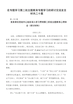 在专题学习第二批主题教育专题学习的研讨交流发言材共二十篇.docx