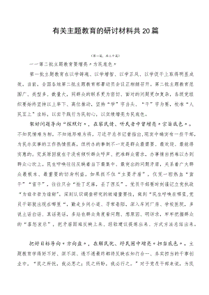 有关主题教育的研讨材料共20篇.docx