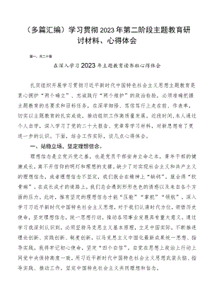 （多篇汇编）学习贯彻2023年第二阶段主题教育研讨材料、心得体会.docx