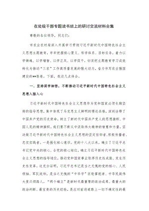 在处级干部专题读书班上的研讨交流材料合集.docx
