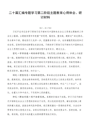 二十篇汇编专题学习第二阶段主题教育心得体会、研讨材料.docx
