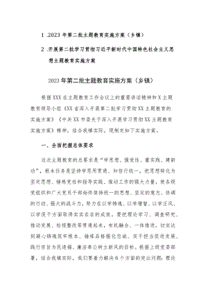 2023年开展学习第二批主题教育实施方案范文2篇.docx
