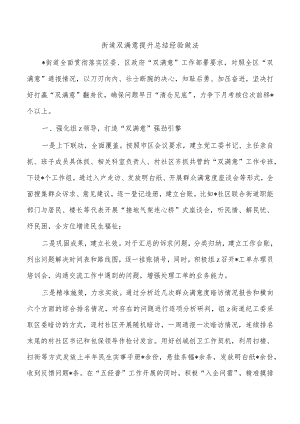 街道双满意提升总结经验做法.docx