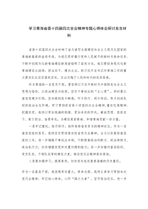 2023学习青海省委十四届四次全会精神专题心得体会研讨发言材料汇编精选(8篇).docx