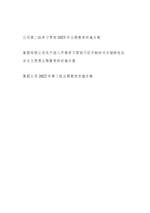 国企公司党委围绕“学思想、强党性、重实践、建新功”总要求2023年第二批主题教育实施方案3篇.docx