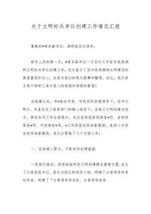 关于文明标兵单位创建工作情况汇报.docx