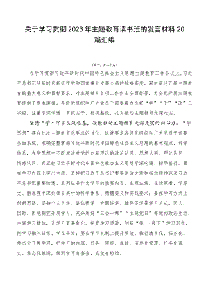 关于学习贯彻2023年主题教育读书班的发言材料20篇汇编.docx