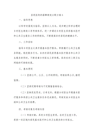 县级医院的薪酬绩效分配方案5.docx