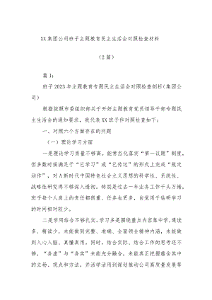 (2篇)XX集团公司班子主题教育民主生活会对照检查材料.docx