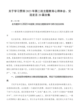 关于学习贯彻2023年第二批主题教育心得体会、交流发言20篇合集.docx