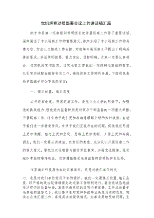 党组巡察动员部署会议上的讲话稿汇篇.docx