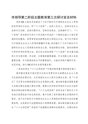 市领导第二阶段主题教育第三次研讨发言材料.docx