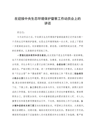 在迎接中央生态环境保护督察工作动员会上的讲话.docx