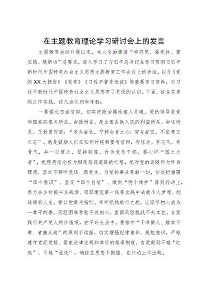 在主题教育理论学习研讨会上的发言.docx