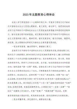 2023年国有企业开展主题教育的心得体会十三篇.docx