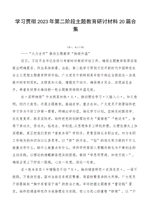 学习贯彻2023年第二阶段主题教育研讨材料20篇合集.docx