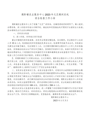 2023年元旦期间安全检查总结.docx