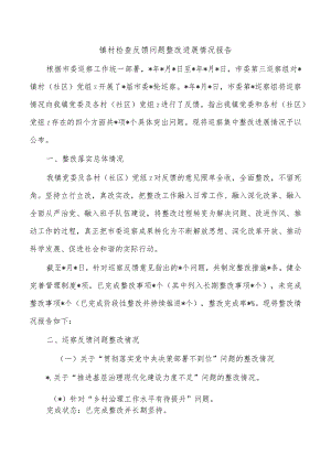 镇村检查反馈问题整改进展情况报告.docx