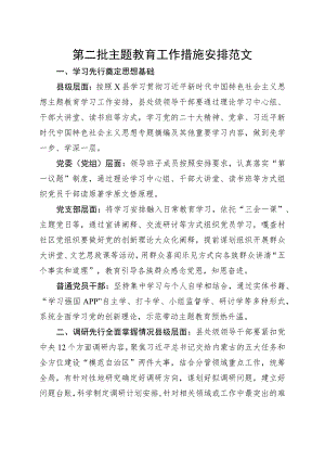 第二批次主题教育工作措施安排计划.docx