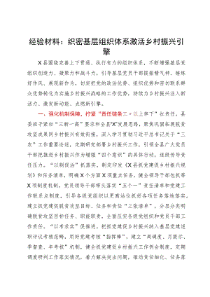 经验材料：织密基层组织体系激活乡村振兴引擎.docx