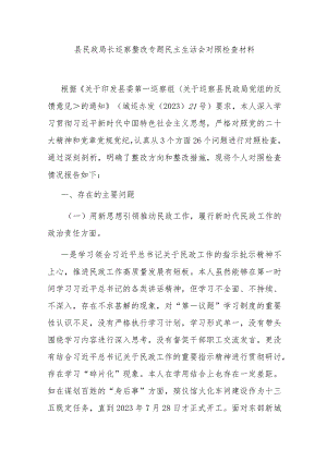 县民政局长巡察整改专题民主生活会对照检查材料.docx