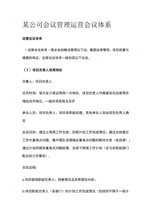 某公司会议管理 运营会议体系.docx