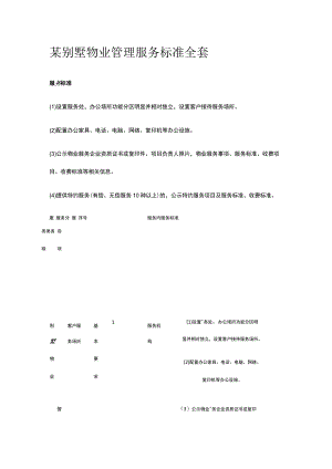某别墅物业管理服务标准全套.docx
