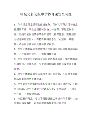 聊城文轩初级中学体育课安全制度.docx