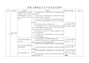 人事部安全生产岗位责任清单.docx