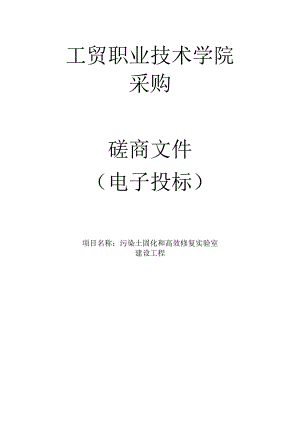 工贸职业技术学院污染土固化和高效修复实验室建设工程项目招标文件.docx