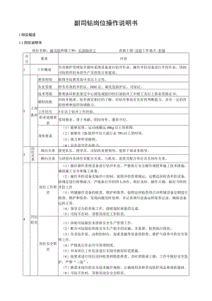 副司钻岗位操作说明书.docx