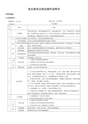 党支部书记岗位操作说明书.docx