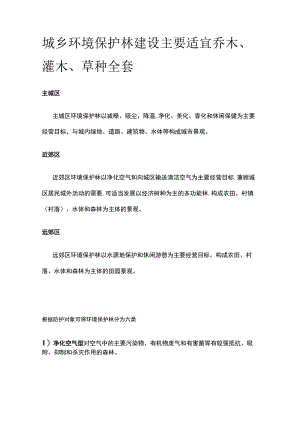 城乡环境保护林建设主要适宜乔木灌木草种全套.docx