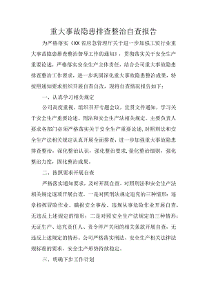 重大事故隐患排查整治自查报告.docx