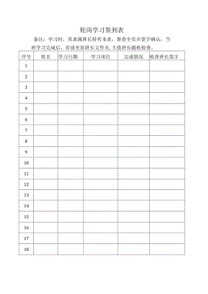 轮岗学习签到表.docx