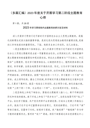 （多篇汇编）2023年度关于开展学习第二阶段主题教育心得.docx
