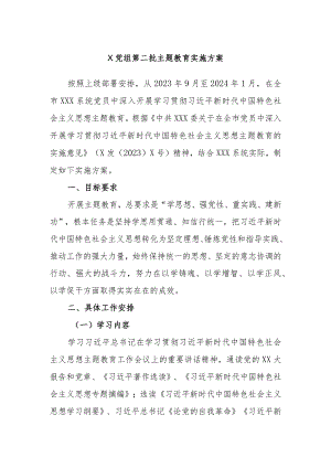 X党组第二批主题教育实施方案.docx