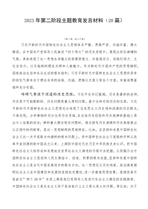 2023年第二阶段主题教育发言材料（20篇）.docx