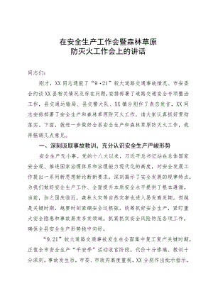 在安全生产工作暨森林草原防灭火工作上的讲话.docx