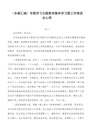 （多篇汇编）专题学习主题教育集体学习暨工作推进会心得.docx