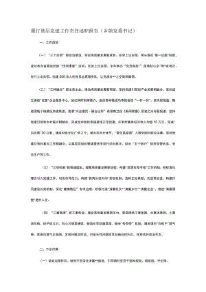 履行基层党建工作责任述职报告.docx