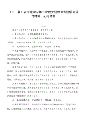 （二十篇）在专题学习第二阶段主题教育专题学习研讨材料、心得体会.docx