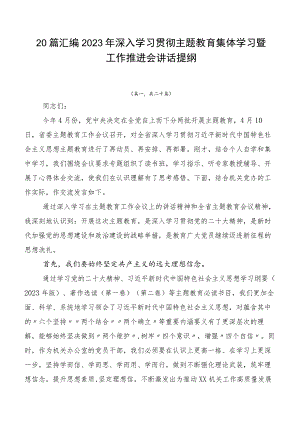 20篇汇编2023年深入学习贯彻主题教育集体学习暨工作推进会讲话提纲.docx