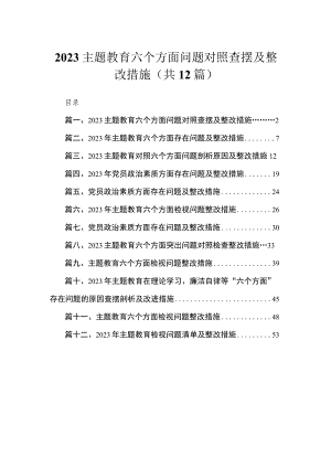 2023主题教育六个方面问题对照查摆及整改措施（共12篇）.docx