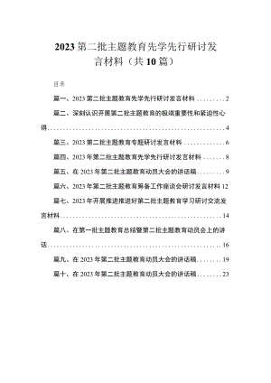 2023第二批主题教育先学先行研讨发言材料（共10篇）.docx