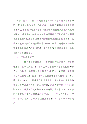 县域经济专班工作进展情况报告.docx