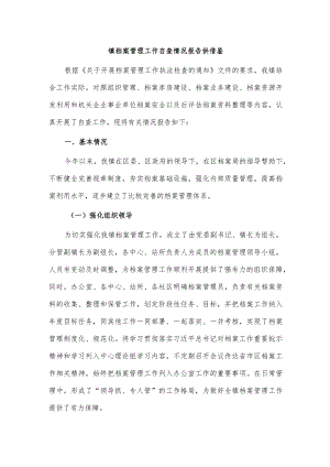 镇档案管理工作自查情况报告供借鉴.docx